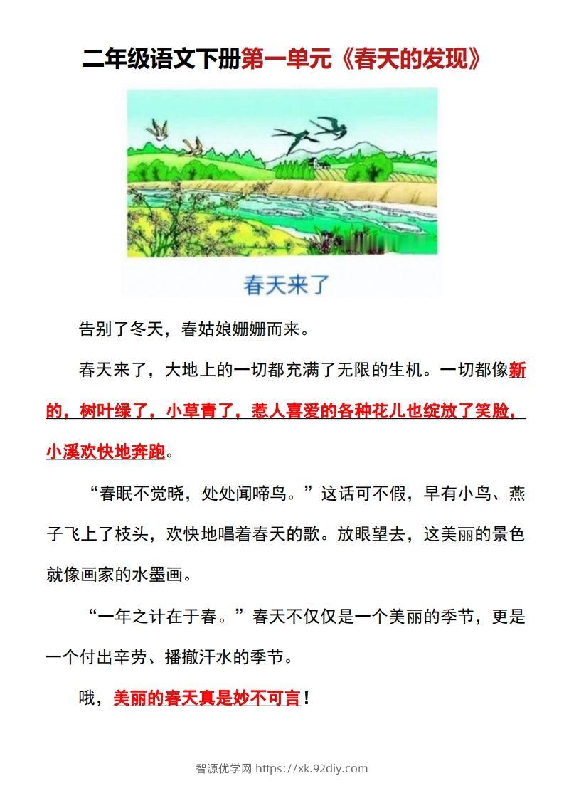 图片[2]-二年级语文下册1-8单元看图写话范文梳理-智源优学网