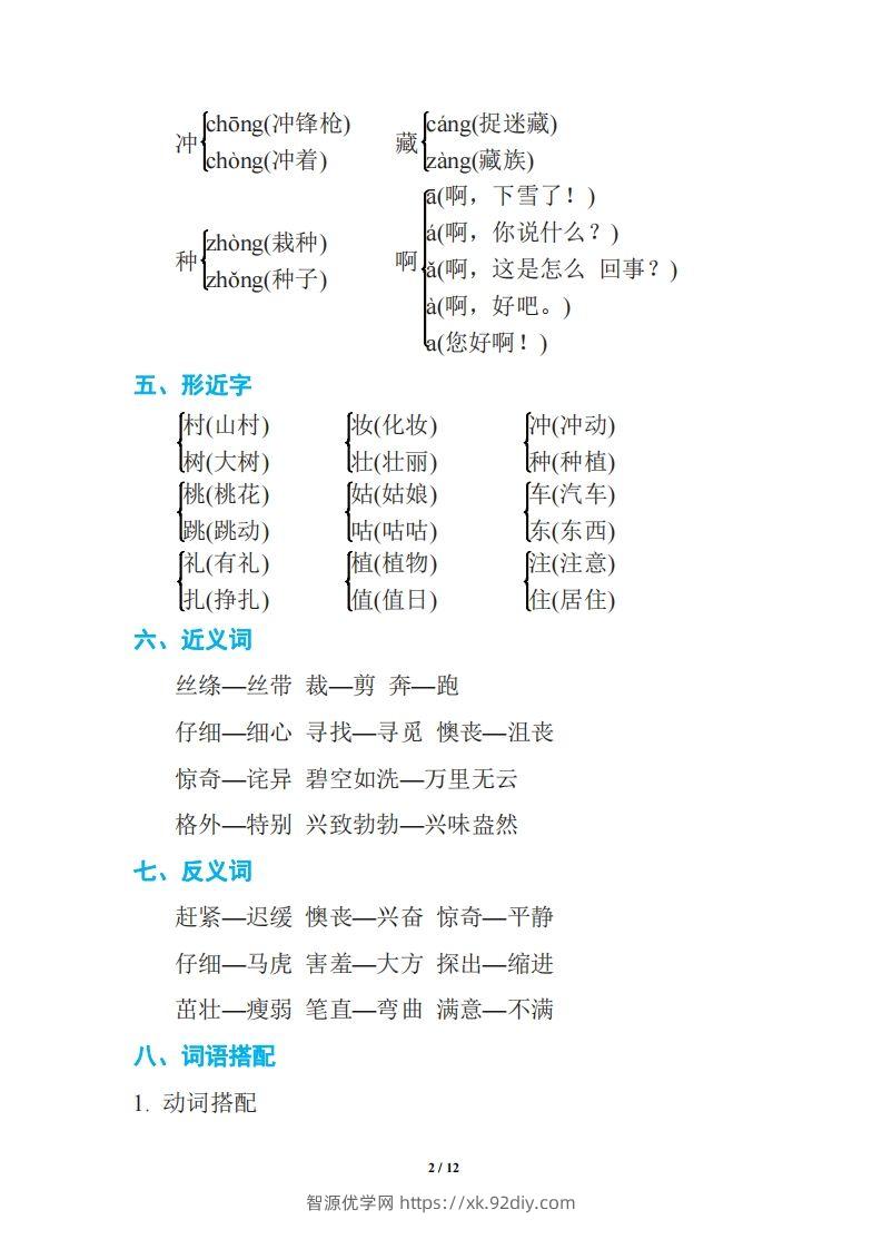 图片[2]-语文二年级下册期中复习知识要点-智源优学网