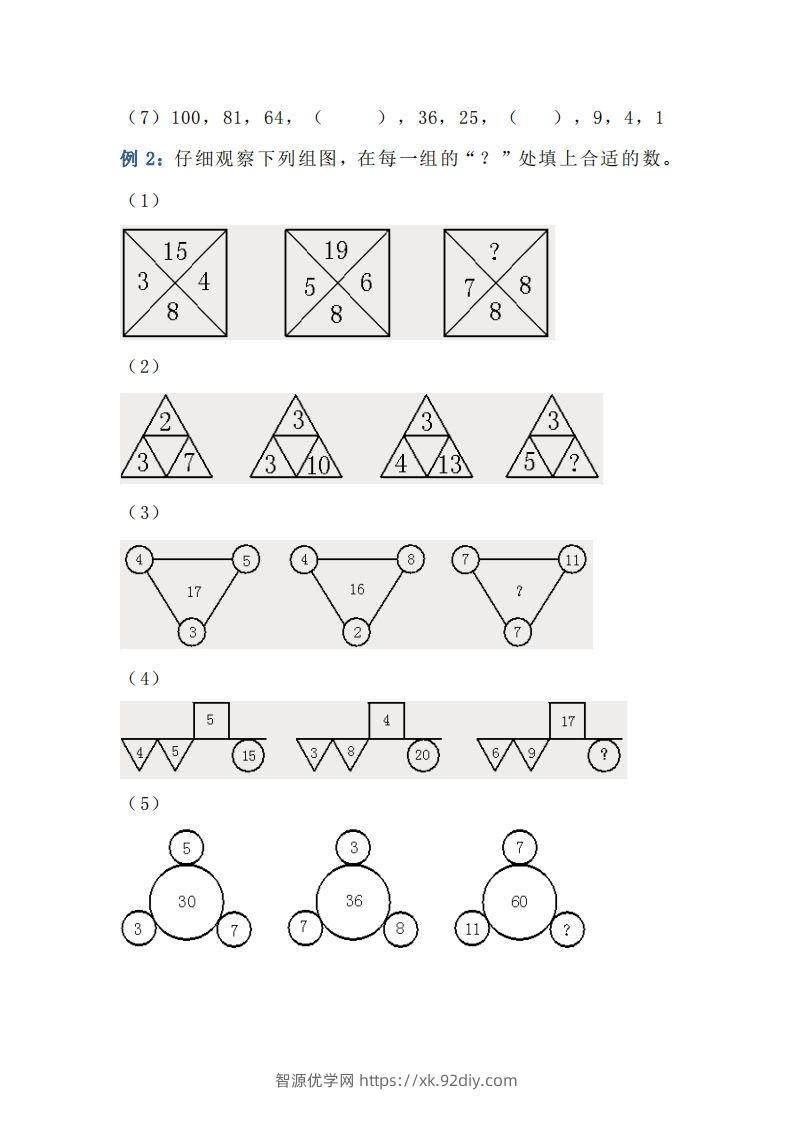 图片[2]-小学六年级上册数学找规律专项练习题-智源优学网