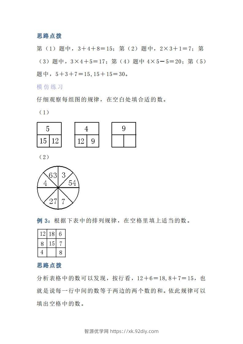 图片[3]-小学六年级上册数学找规律专项练习题-智源优学网