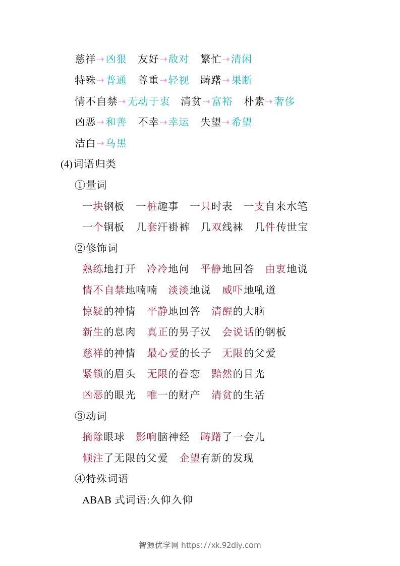 图片[3]-五年级语文下册03.第四单元知识小结（部编版）-智源优学网