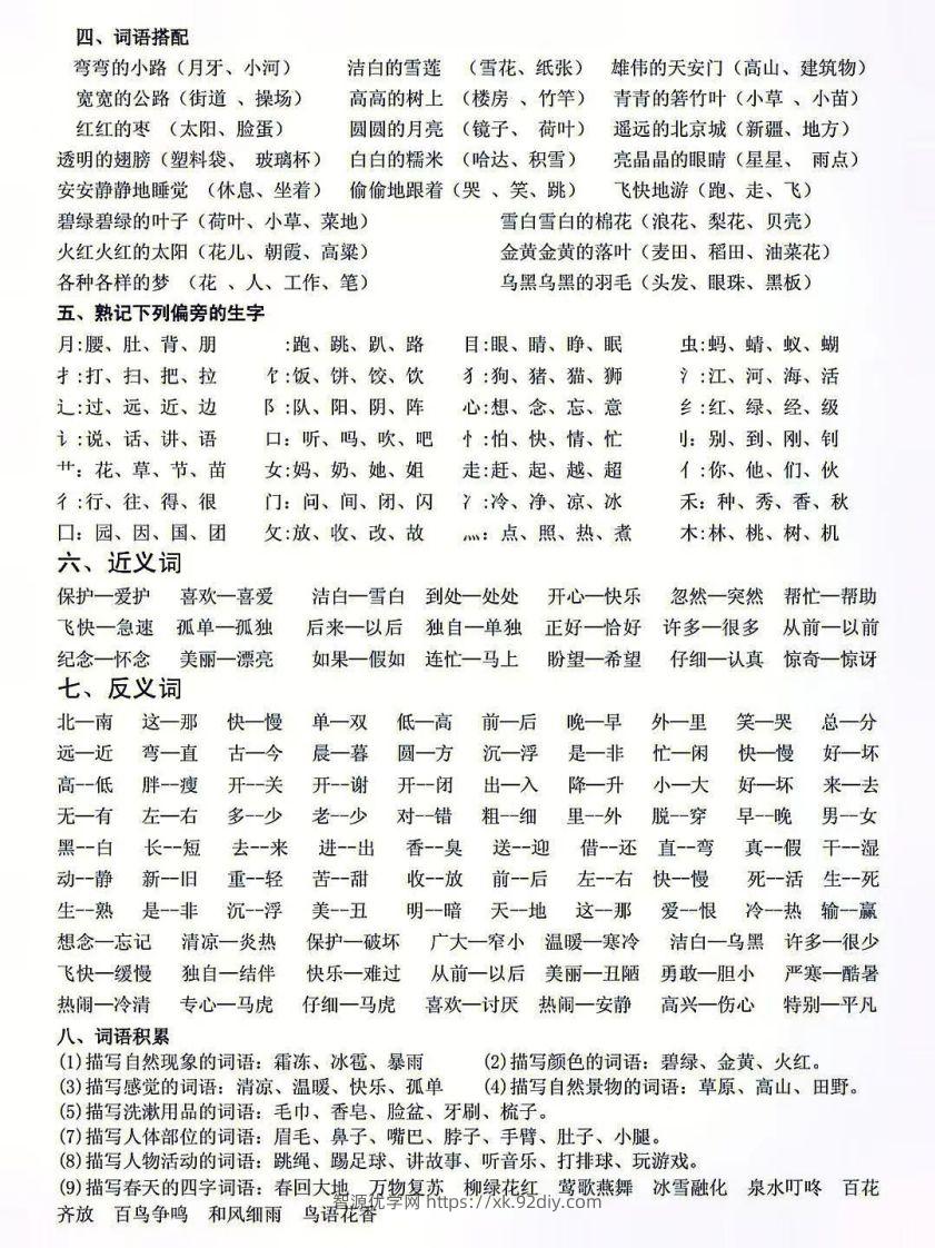 图片[2]-人教版一年级语文下册复习资料-智源优学网