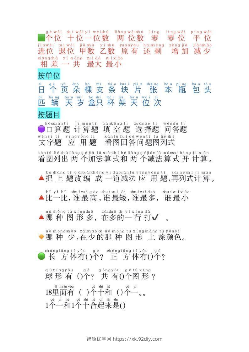 图片[2]-一年级数学必认常用字-智源优学网