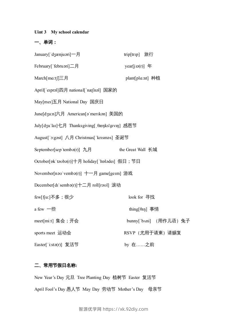 五年级英语下册素材-期末复习Unit3_（人教PEP版）-智源优学网