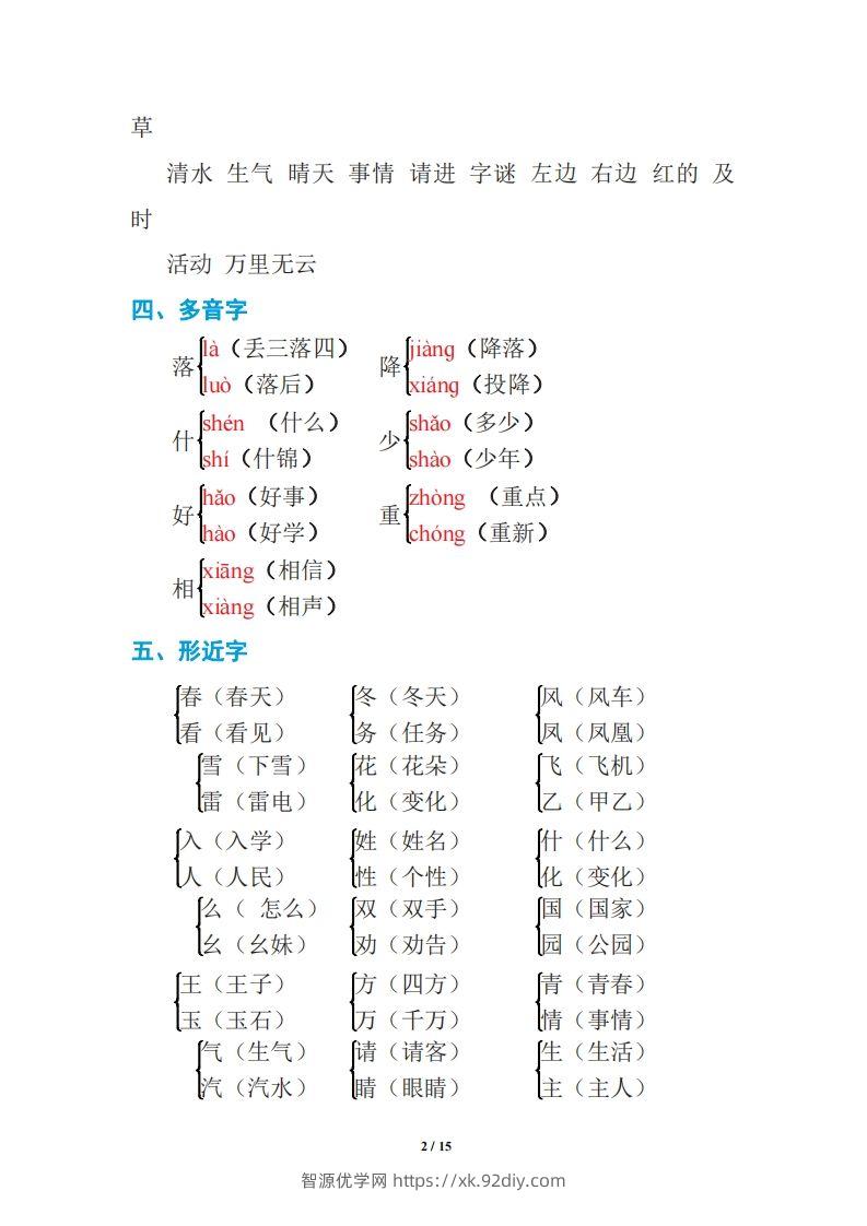 图片[2]-语文一年级下册期中复习知识要点-智源优学网