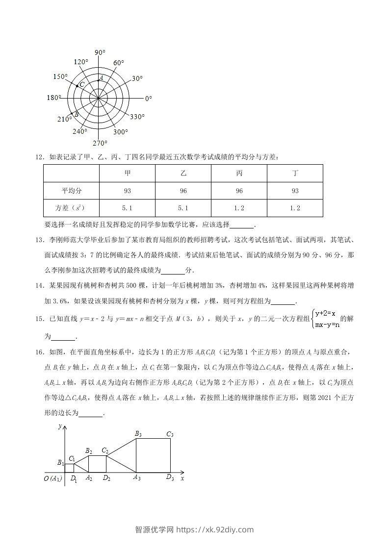 图片[3]-2020-2021学年辽宁省锦州市八年级上学期期末数学试题及答案(Word版)-智源优学网