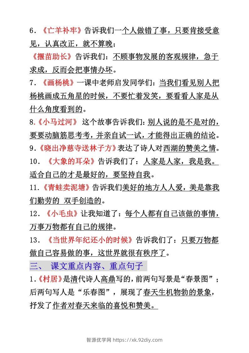 图片[2]-二年级下册语文必背重点知识点-智源优学网