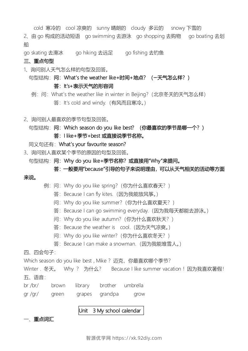 图片[3]-五年级英语下册单元知识点（人教PEP版）-智源优学网