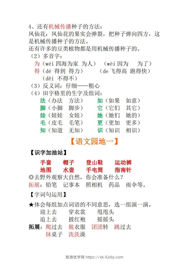 图片[3]-二年级上册语文全册每课重点知识点汇总()-智源优学网