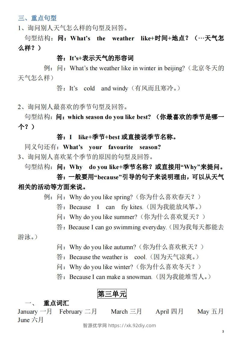图片[3]-五年级英语下册素材-单词、短语、句型期末重点知识归纳（人教PEP版）-智源优学网