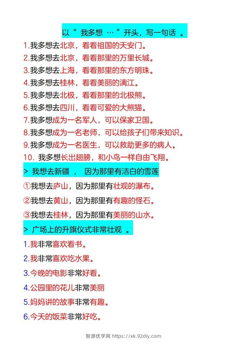 图片[3]-4_一年级下册仿写句子-智源优学网