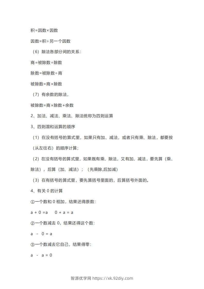 图片[2]-数学四年级下册必背知识点汇总-智源优学网