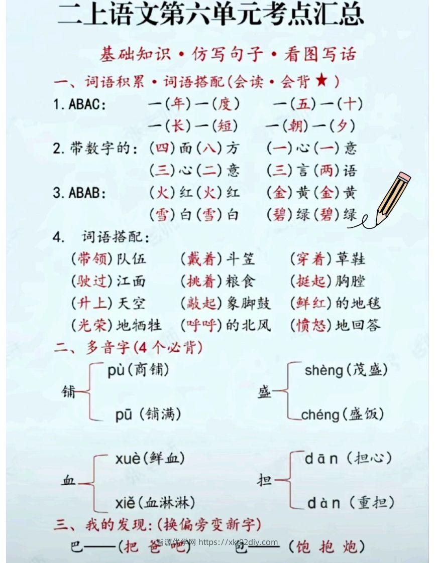 二上语文第六单元考点汇总-智源优学网