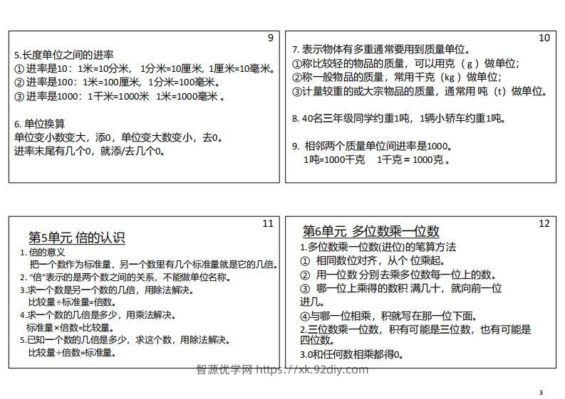 图片[3]-【人教三年级】数学上册必背笔记-智源优学网