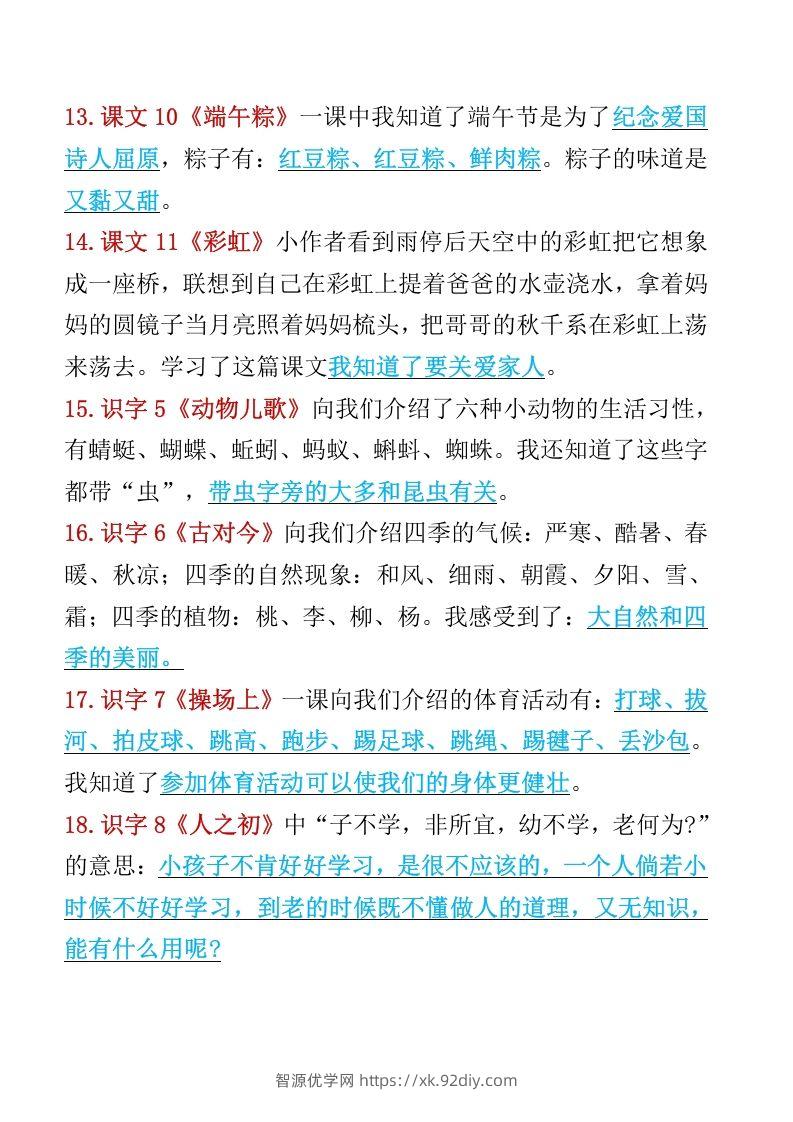 图片[3]-一年级语文下册知识点归纳期末总复习知识-智源优学网