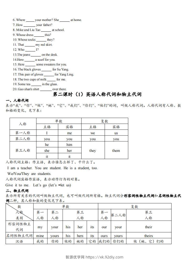 图片[2]-最新外研版初一英语语法知识点总结复习(最新超详细版)-智源优学网