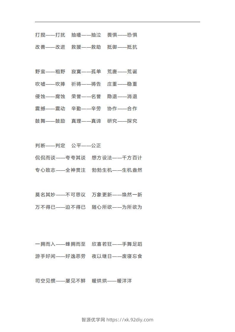 图片[2]-六年级语文下册近义词反义词汇总（部编版）-智源优学网