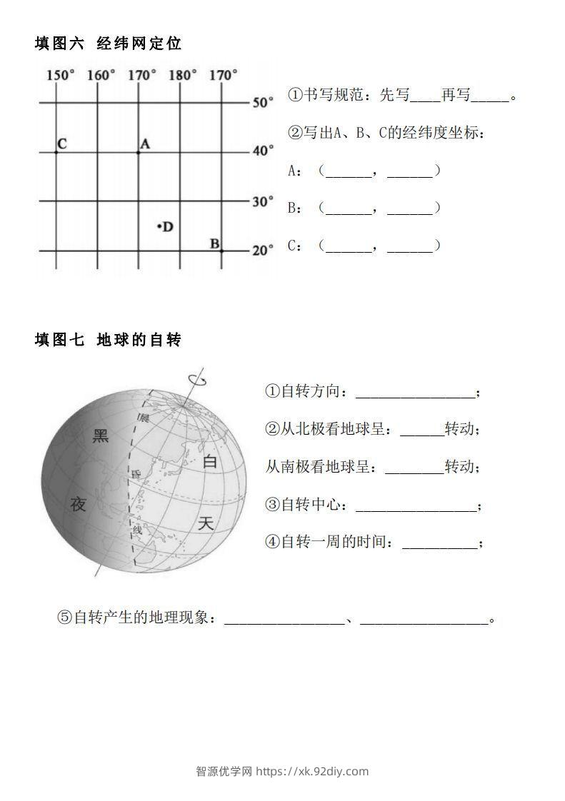 图片[3]-人教版七年级上册地理填图专项训练-智源优学网