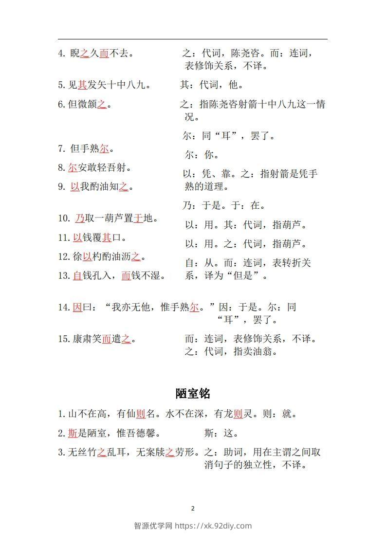 图片[2]-人教部编版七年级下册语文言文虚词归纳整理-智源优学网
