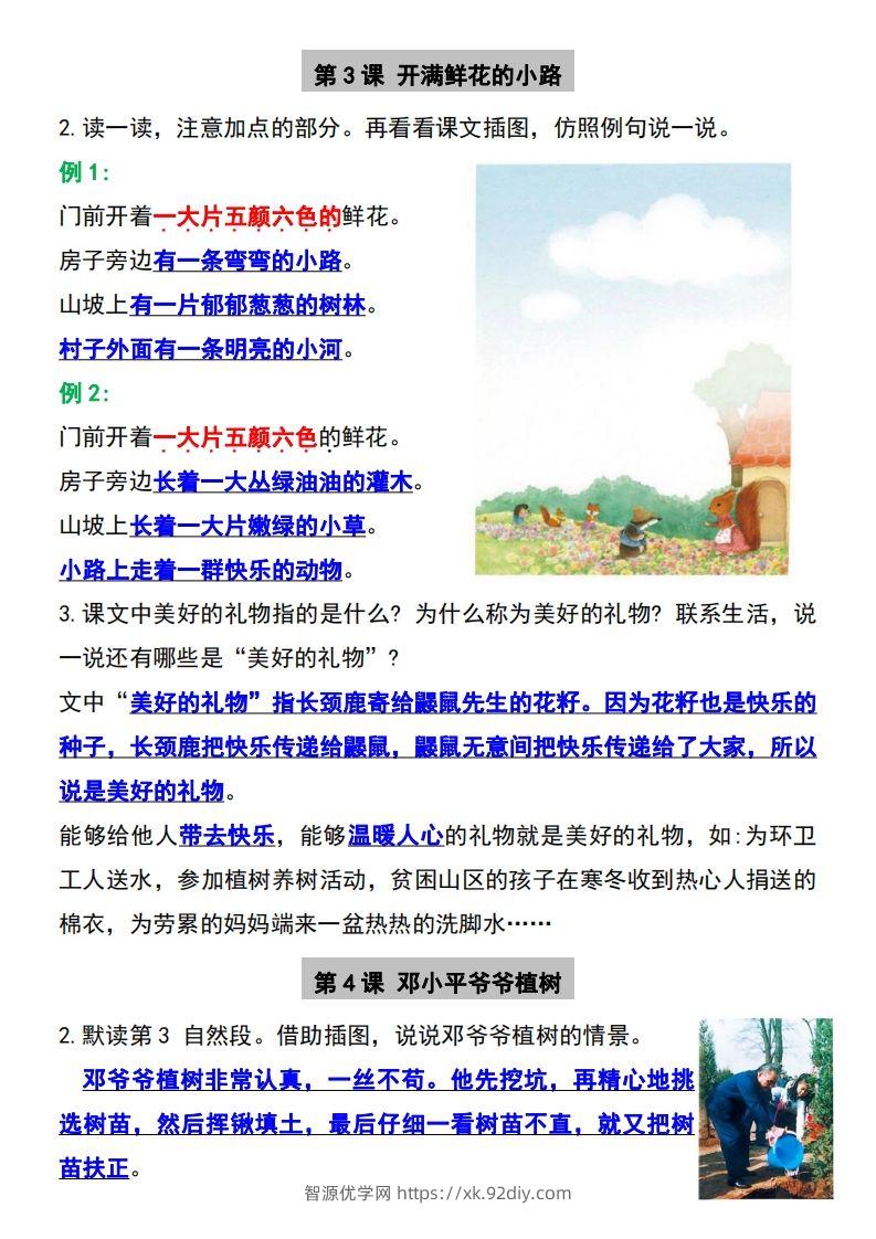 图片[2]-二年级下册语文必备课后练习题参考答案-智源优学网