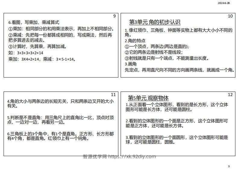 图片[3]-【人教二年级】数学上册必背笔记-智源优学网
