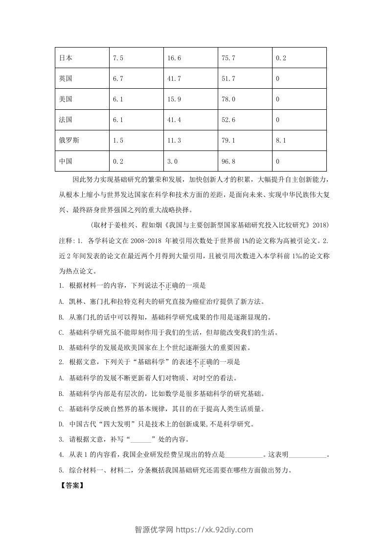 图片[3]-2019-2020年北京市东城区高二语文上学期期末试题及答案(Word版)-智源优学网