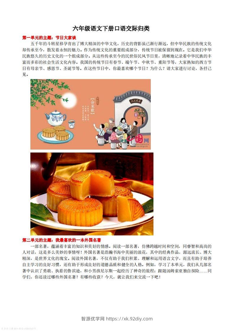 语文六年级下册口语交际专项练习-智源优学网