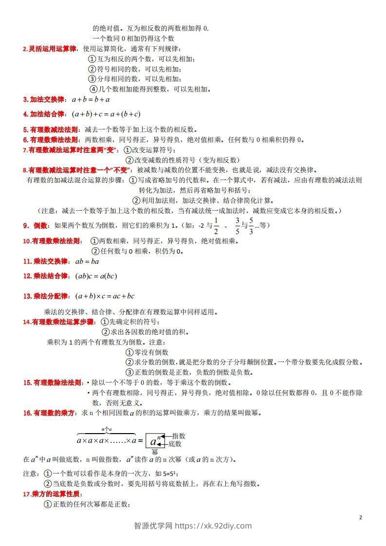 图片[2]-浙教版数学七年级上知识点总结-智源优学网