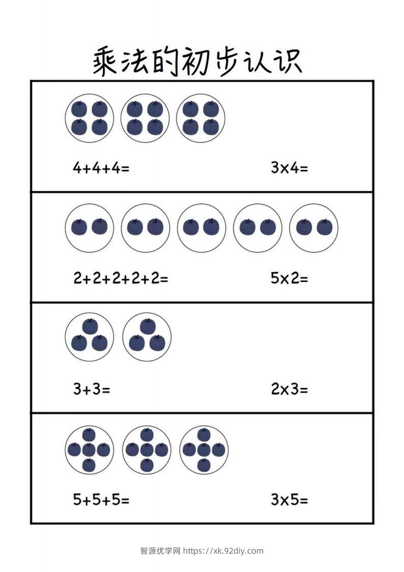 二上数学乘法的初步认识-智源优学网