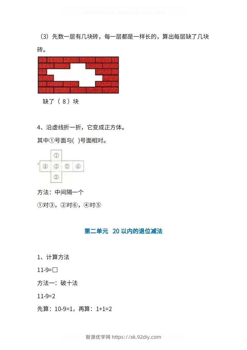 图片[2]-人教版1年级数学下册知识点1-4单元-智源优学网