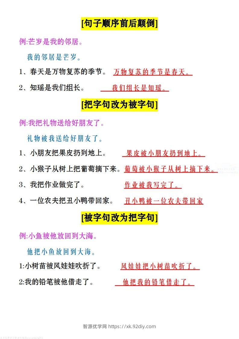 图片[2]-二上语文：句子类型总结()-智源优学网