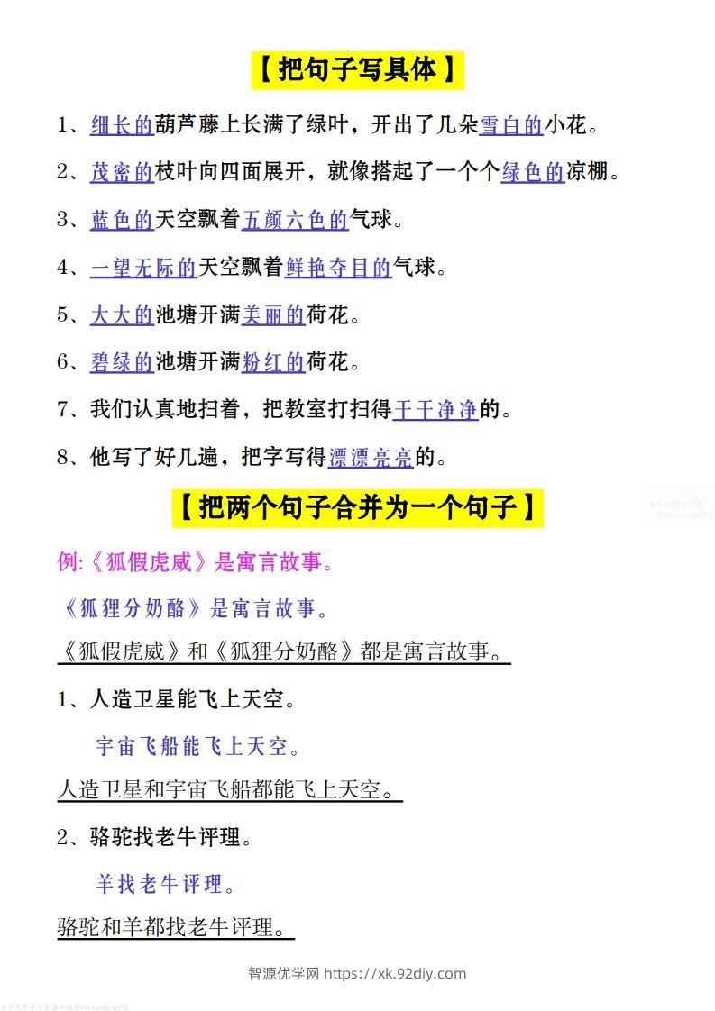 图片[3]-二上语文：句子类型总结()-智源优学网