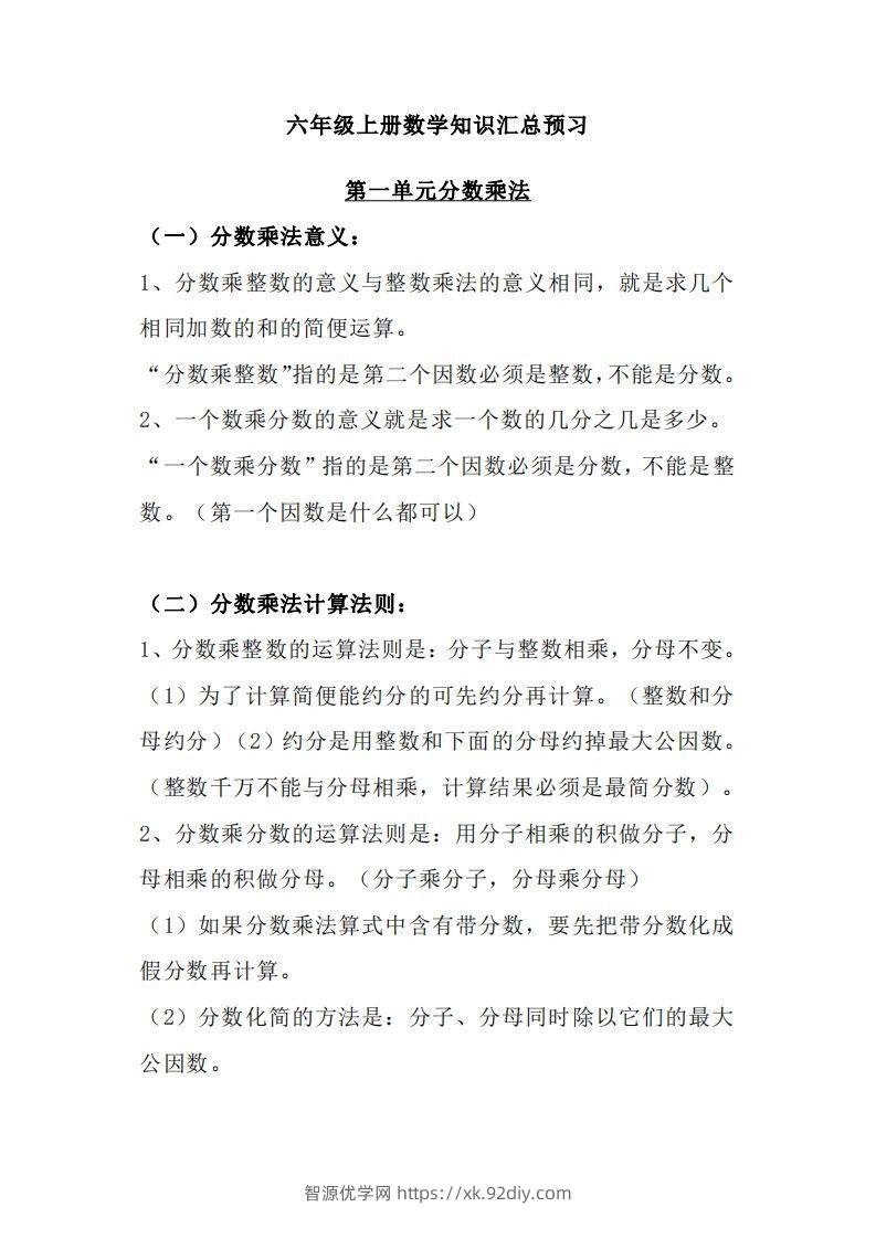 【六上】数学必背汇总-智源优学网