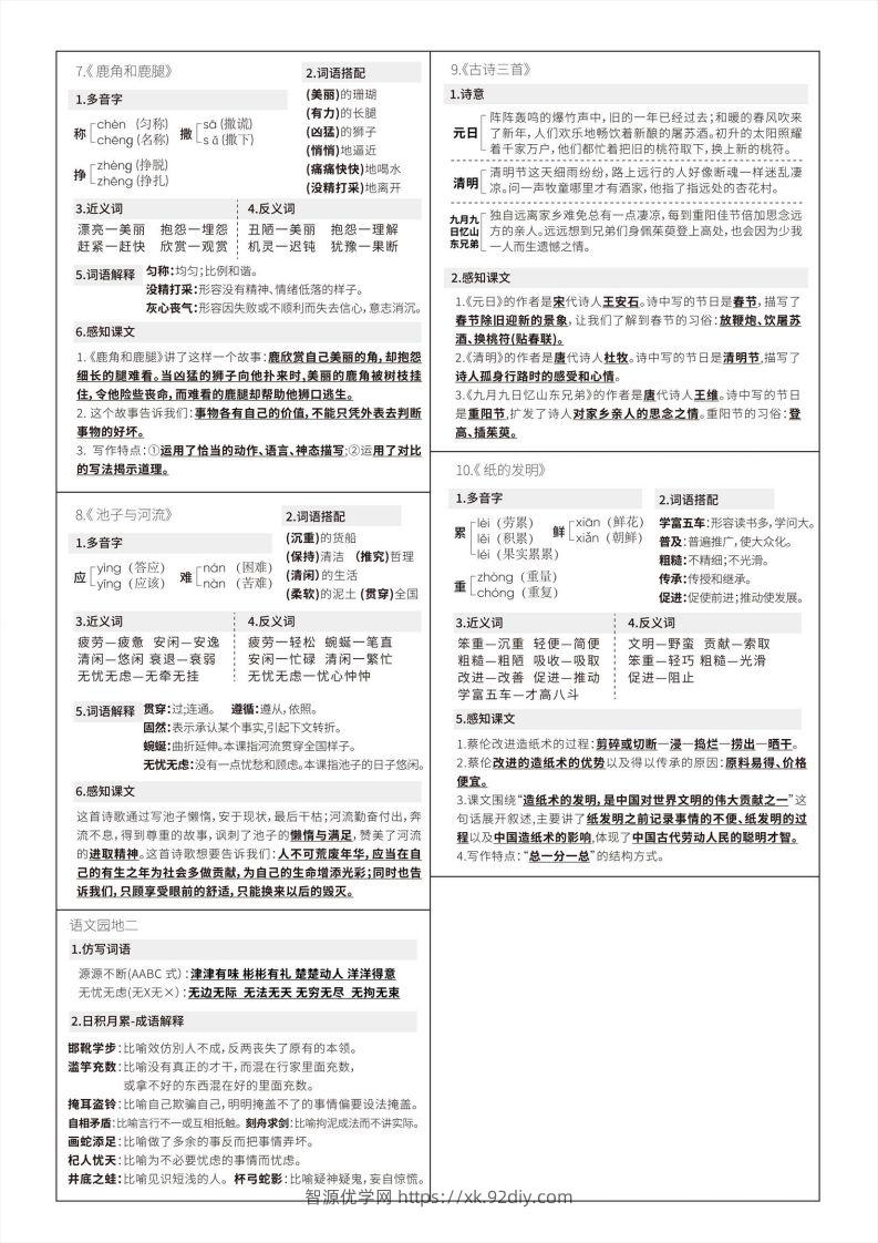 图片[2]-【语文寒假预习】三年级下册写字表课课贴（第二版）-智源优学网