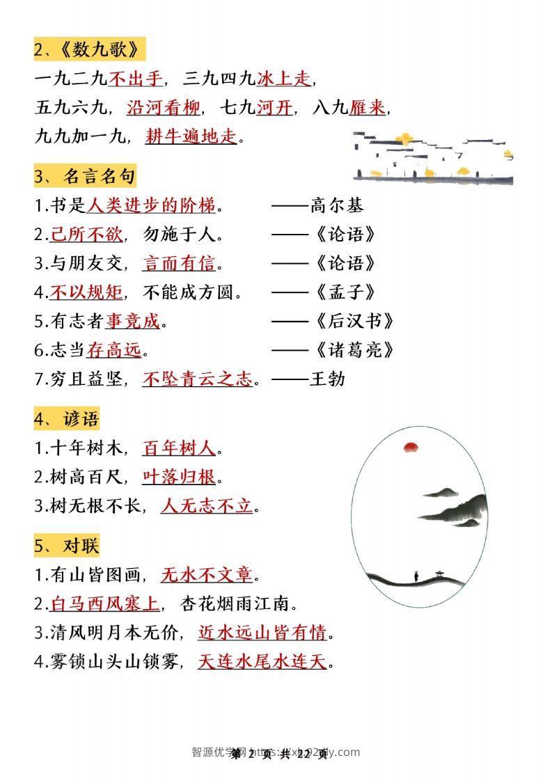 图片[2]-二年级上册语文期末知识点归纳汇总(1)-智源优学网