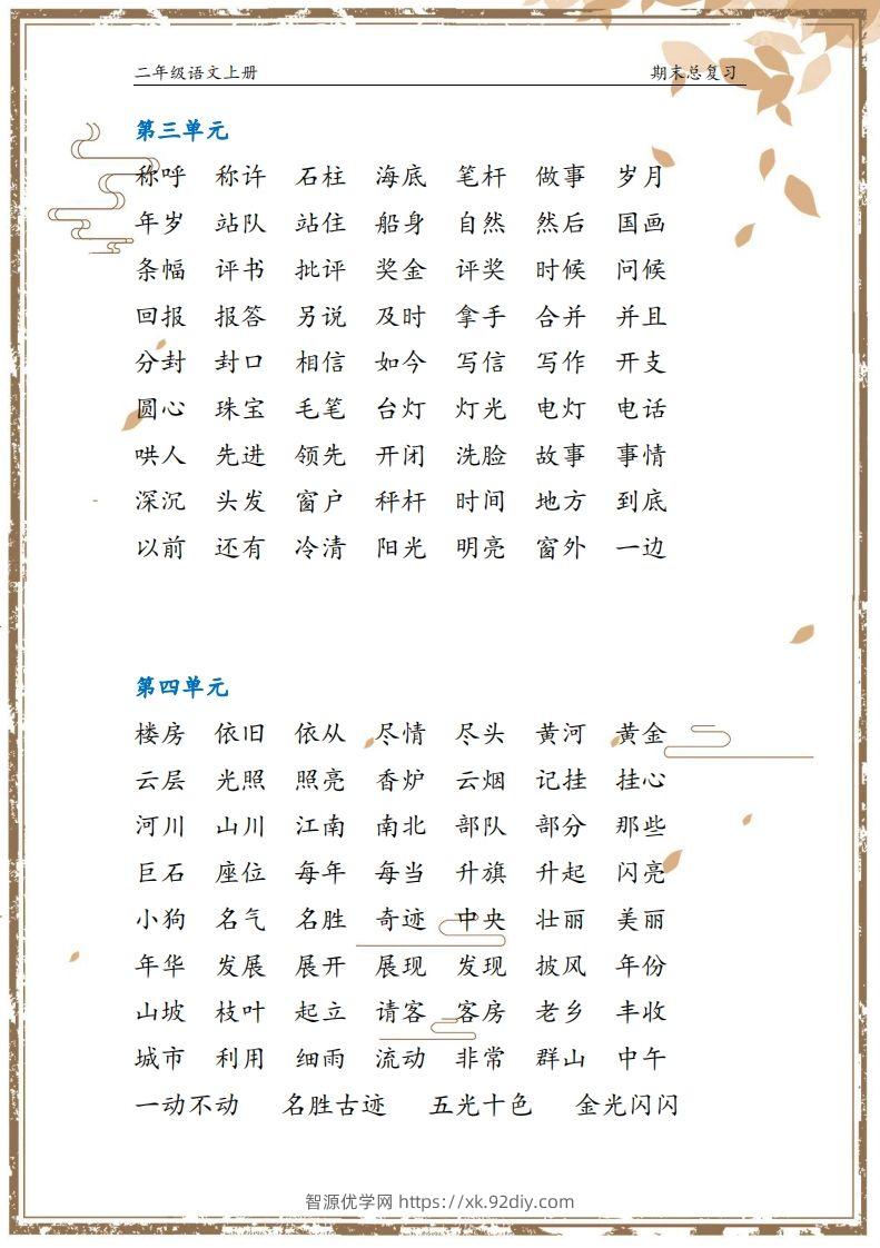 图片[2]-【总复习】二上语文(1)-智源优学网