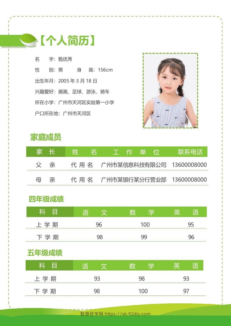 图片[2]-精选-小升初简历32-智源优学网