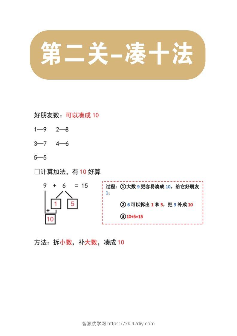 【数学】第二关：凑十法-智源优学网