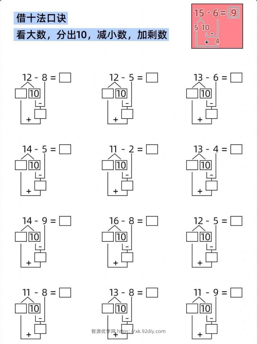 图片[2]-【数学】破十法，凑十法-智源优学网