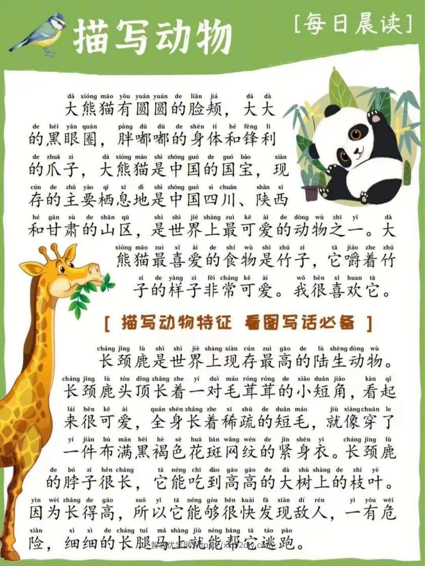 每日晨读_描写动物-智源优学网