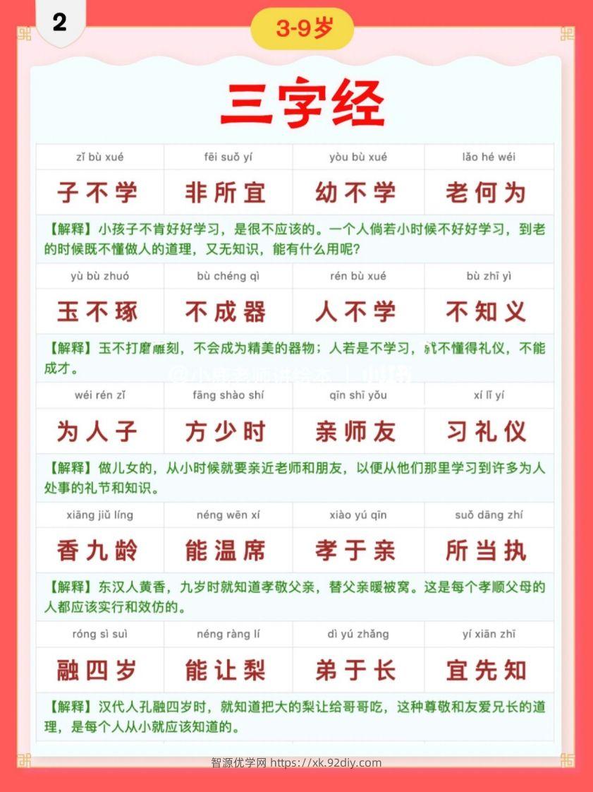 图片[2]-三字经｜彩色拼音＋注释版-智源优学网