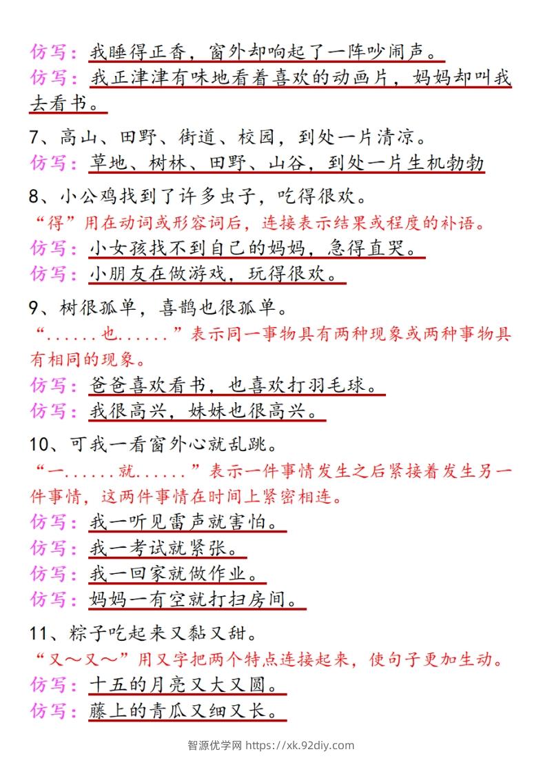 图片[2]-一下语文课内重点句式仿写(1)-智源优学网