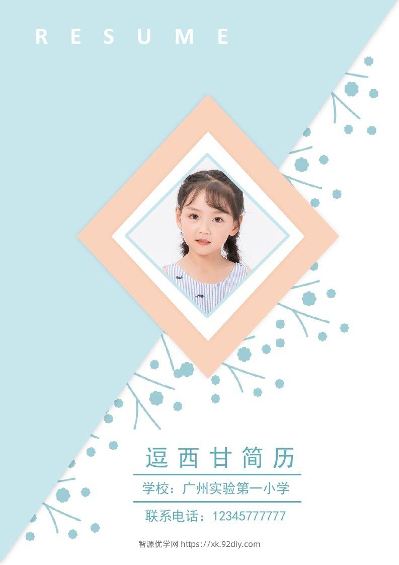 精选-小升初简历27-智源优学网