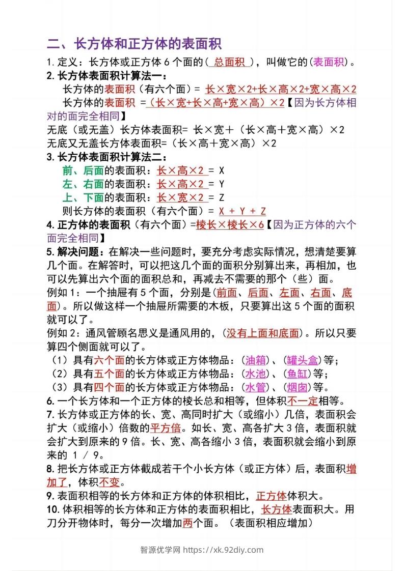 图片[2]-五下数学：长方体必背知识点（通用）-智源优学网