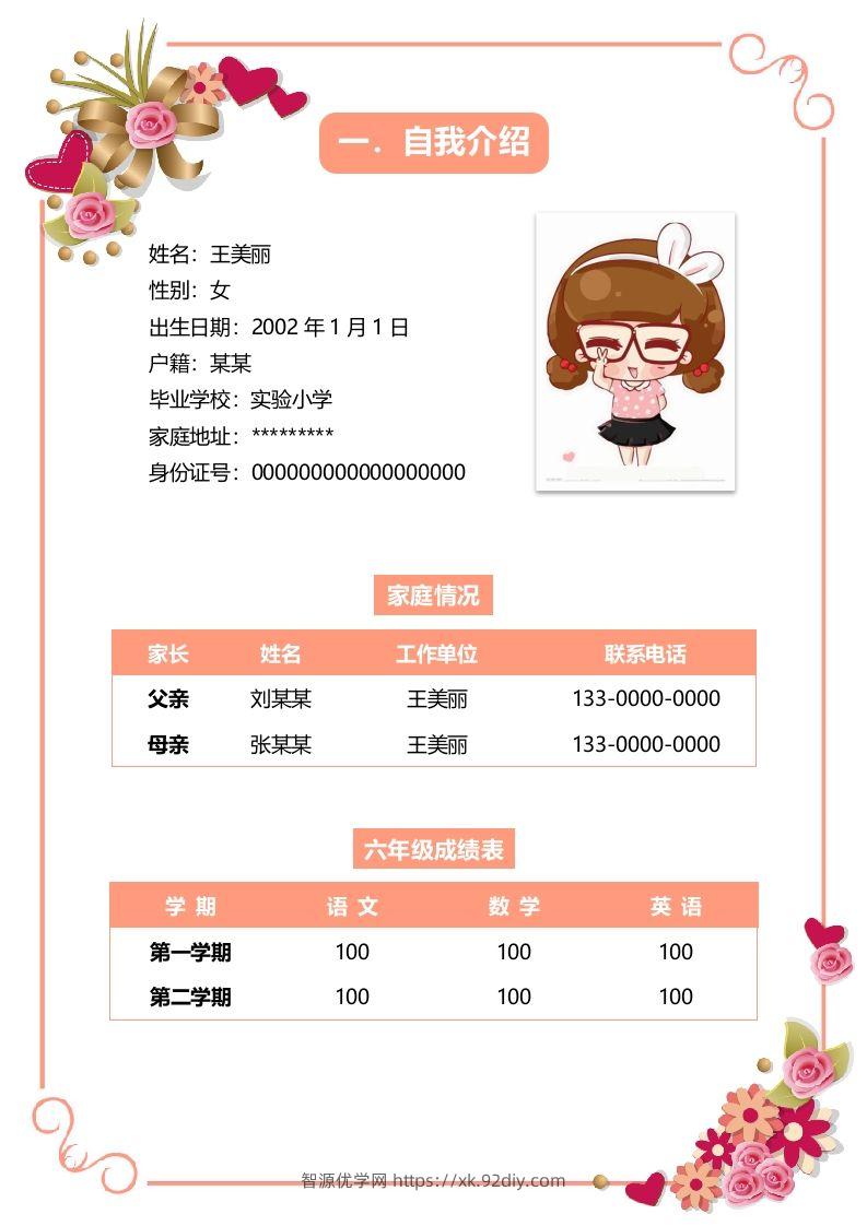 图片[2]-多页-小升初简历28-智源优学网