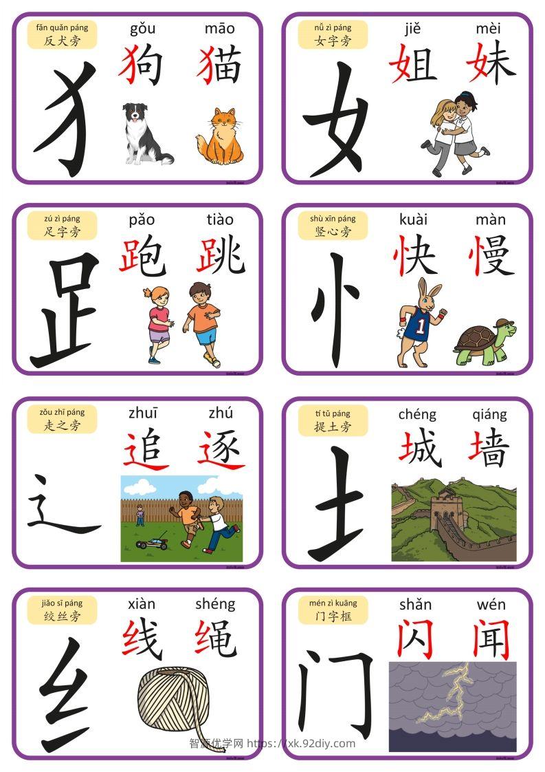 图片[2]-2_认识部首和偏旁闪卡-智源优学网