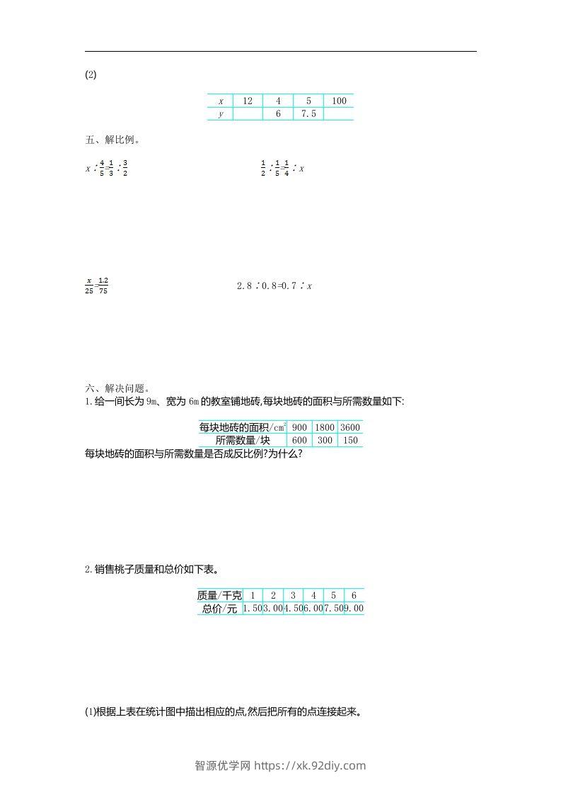 图片[2]-六下苏教版数学第六单元测试卷-1-智源优学网