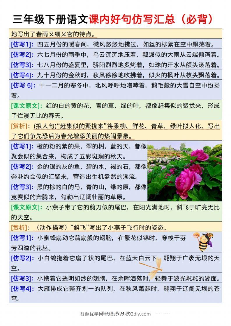图片[2]-【仿写】三下语文课内好句仿写汇总（必背）24页-智源优学网