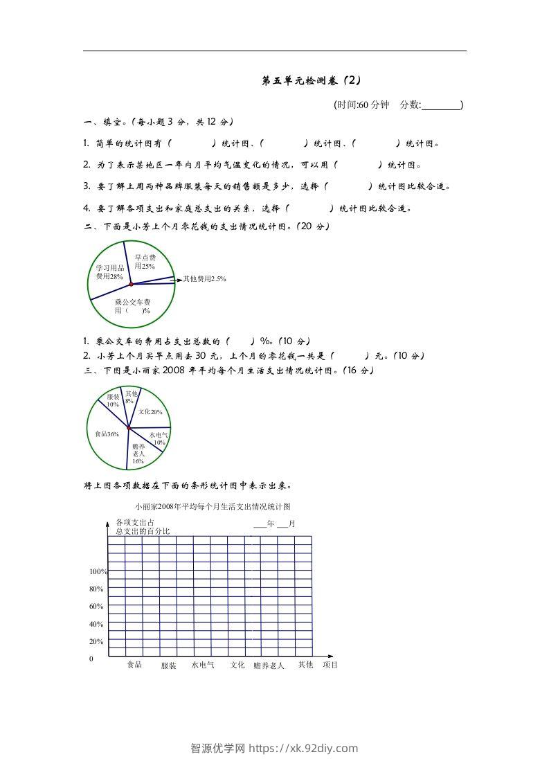 六下青岛63版数学第五单元检测卷-1-智源优学网