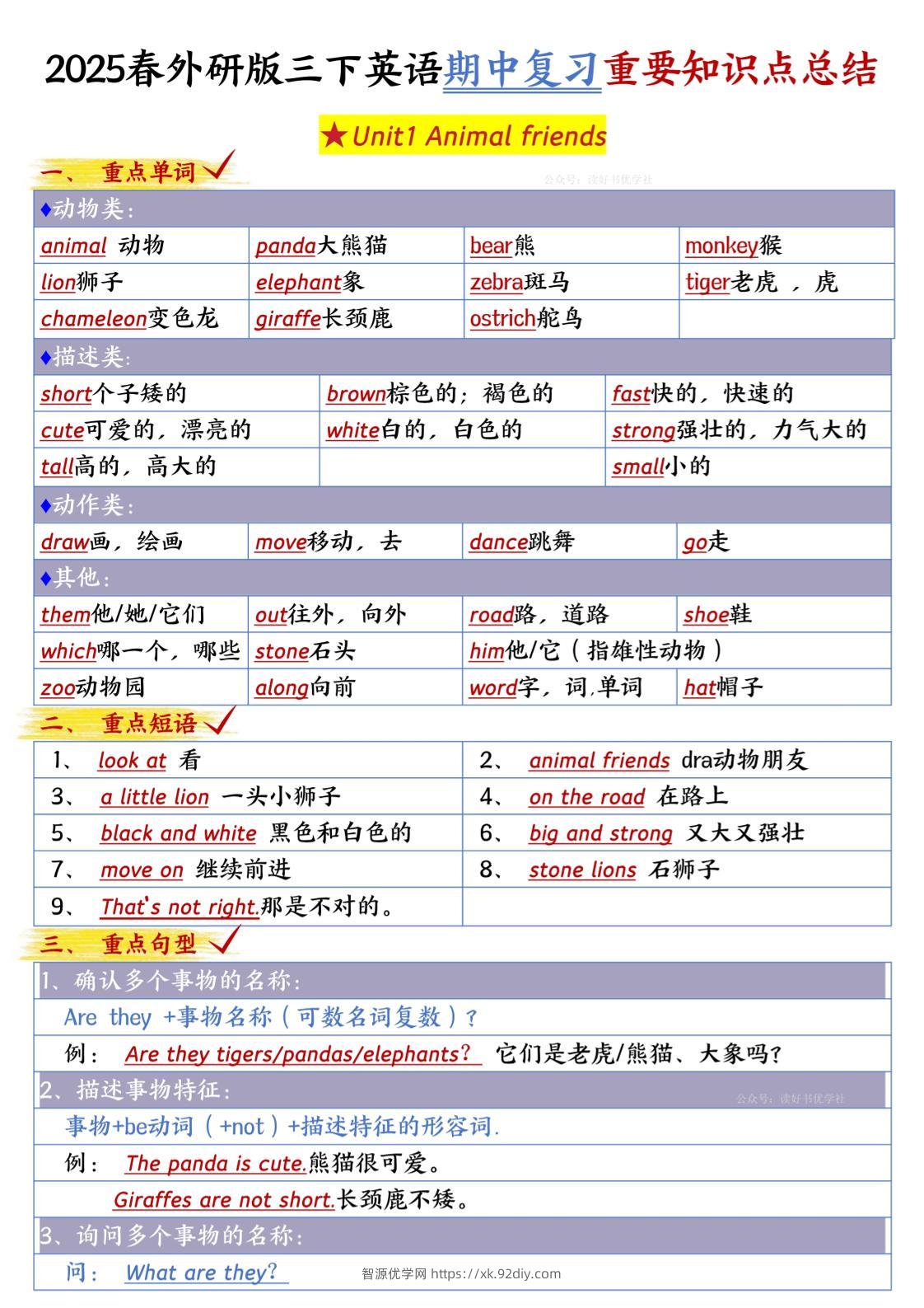三下英语外研期中知识清单1-智源优学网